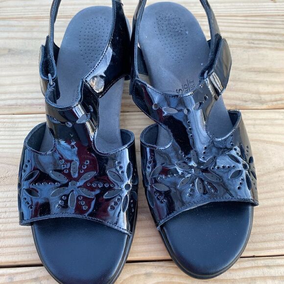 SAS tripod, comfort, Patton leather black, sandals, size 9 - Picture 2 of 9